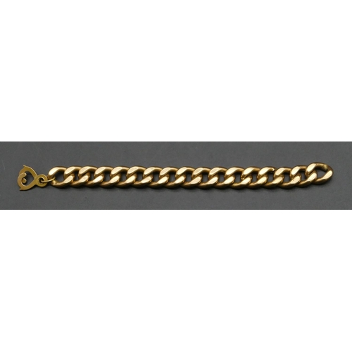 488 - A gold flat linked hollow bracelet with 18ct gold clasp, 17.5cm long, 22.8 grams.