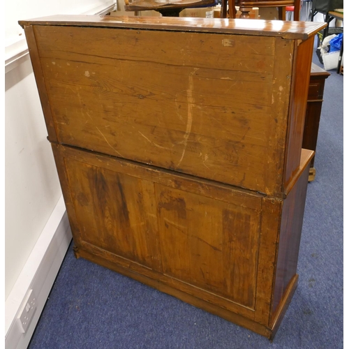 711 - A 19th Century walnut bookcase with inlaid scroll motifs and banding, open shelved back above 2 gilt... 