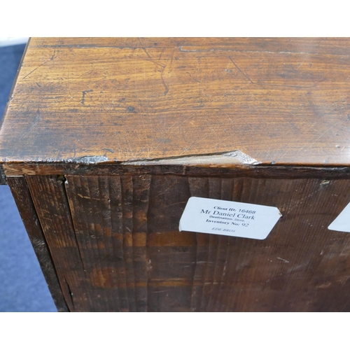 738 - A 19th Century mahogany straight front chest of drawers, 2 short and 3 long graduated drawers with g... 