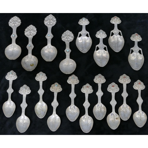 220 - A quantity of various Continental Eastern caddy spoons