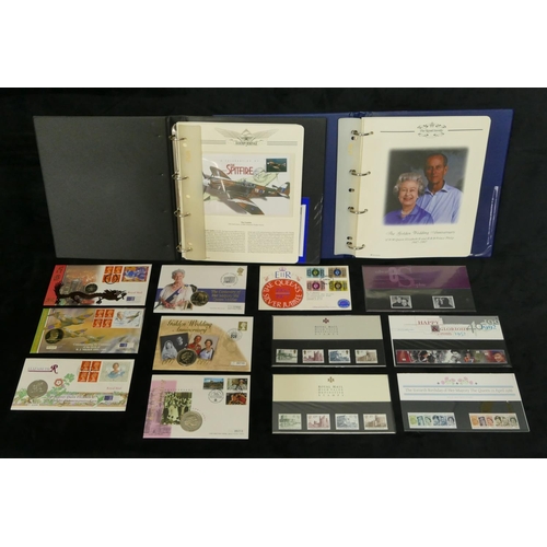 443 - A quantity of various modern proof coins and First Day Covers and 2 albums of similar.