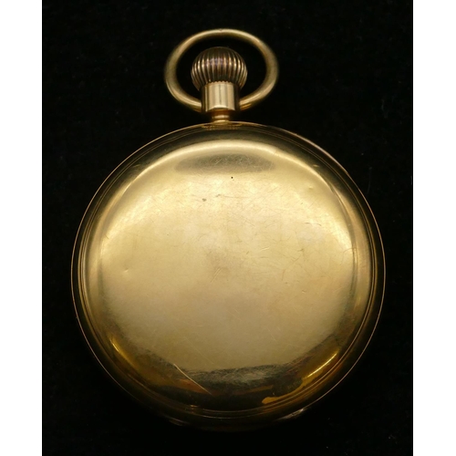 679 - An 18ct gold J. Ramsay, Dundee open face pocket watch with white enamel dial, seconds hand, Roman an... 