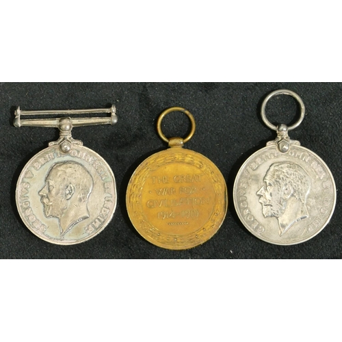 681 - A set of 3 WWI naval medals, 1914 Medal, War Medal, Long Service Medal 