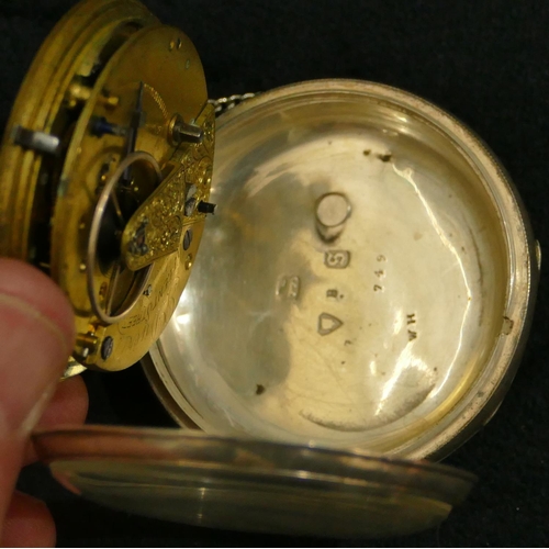 697 - G Dyer, Regent Street, London silver cased open face pocket watch with seconds dial (not working and... 