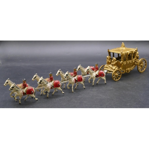 749 - A gilt coronation coach and queen (no box), 39.5cm long overall