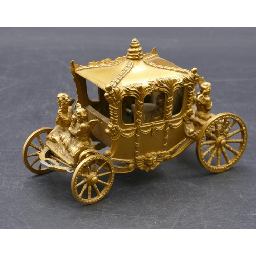 749 - A gilt coronation coach and queen (no box), 39.5cm long overall