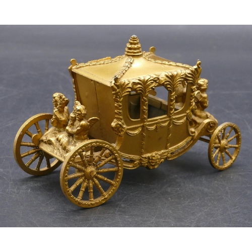 749 - A gilt coronation coach and queen (no box), 39.5cm long overall