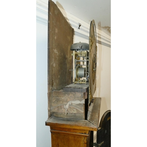 807 - George Langford, London Georgian oak 8-day striking arch topped longcase clock with moon phase, seco... 