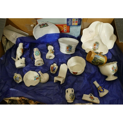 4103 - 21 Goss crested china ornaments and a large quantity of other various crested china.