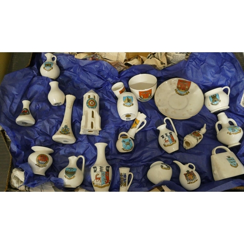 4103 - 21 Goss crested china ornaments and a large quantity of other various crested china.