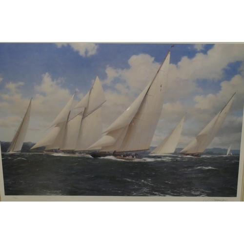 4135 - Steven Dews, signed limited edition print,  depicting sailing boats,signed in pencil and  numbered 7... 