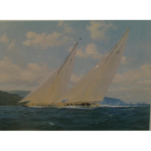 4136 - Steven Dews, signed limited edition print,  depicting sailing boats, signbed in pencil and  numbered... 