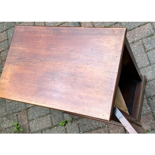 4141 - An Edwardian mahogany bedside cupboard with single panelled door, 34.5cm wide, 50.5cm deep, 75cm hig... 