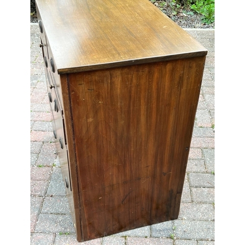 4142 - A small mahogany chest, 2 short drawers above brush slide, 2 short and 2 long drawers below with dro... 