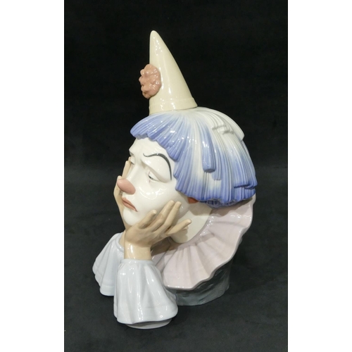 109 - A Lladro bust figure of a clown, 31cm high.