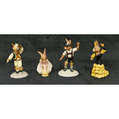 84 - 4 Royal Doulton Bunnykins figures of dancers, 