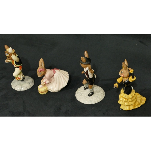 84 - 4 Royal Doulton Bunnykins figures of dancers, 