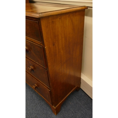 643 - A 19th Century mahogany straight front chest of drawers with 2 short and 3 long graduated drawers wi... 