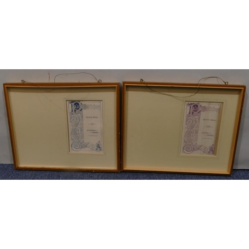 5072 - 2 Blenheim Palace silk programs, both framed under glass, 29 x 38.5cm.