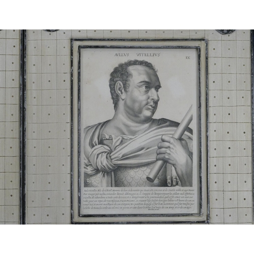 216 - P Mariette, Set of 4 early black and white Engravings, depicting figureheads of Roman Emperors 