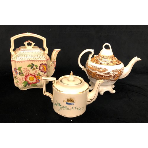 6030 - A Mason's Paynsley Pattern teapot, a Queen Victoria 1887 Jubilee commemorative teapot and an Orienta... 