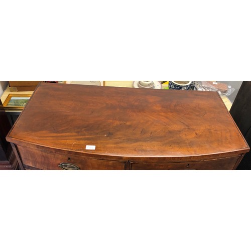 6064 - A 19th Century mahogany bow fronted chest of drawers, 105cm wide, 51cm deep, 104cm high.