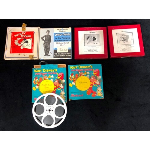 6068 - 6 x 8ml films, Micky Mouse, Walt Disney's Donald's Beach Picnic and Pluto Junior, Charlie Chaplin, F... 