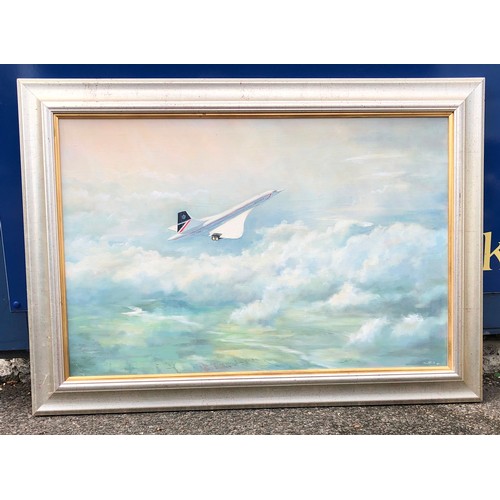 6102 - Oil on canvas of Concord, signed Stan White '87, 74 x 48cm, framed.