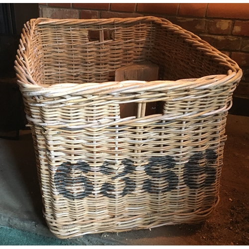 6134 - A large rectangular wicker basket, 83cm wide, 65cm deep, 36cm high. (Item not held by PF Windibank)