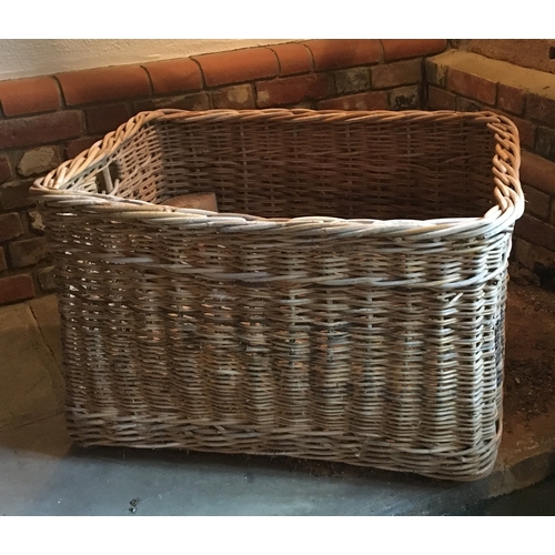 6134 - A large rectangular wicker basket, 83cm wide, 65cm deep, 36cm high. (Item not held by PF Windibank)