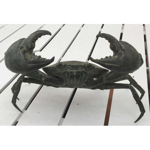 6136 - A modern metallic crab and double candlestick in shape of frog. (Item not held by PF Windibank)