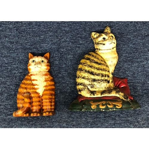 6093 - 2 cat doorstops, tallest 30.5cm high.