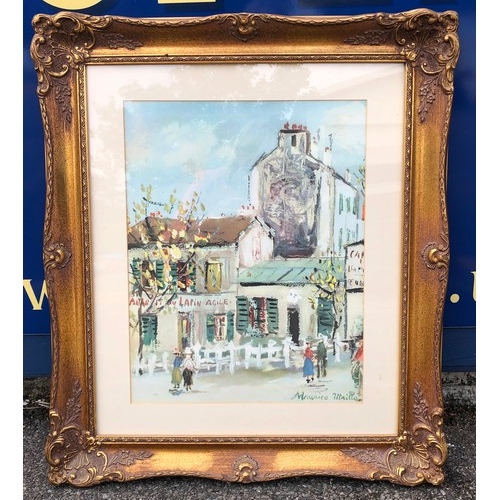 6106 - A coloured print of a street scene, 37.5 x 48.5cm, in ornate gilt frame.