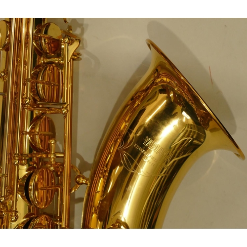 1000 - Yamaha tenor saxophone stamped YTS-32, serial number 065911, 2 additional mouth pieces stamped Morga... 