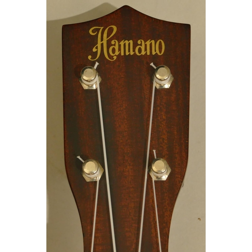 1005 - Hamano soprano ukulele model H-100, serial number 06060549, in hard case.