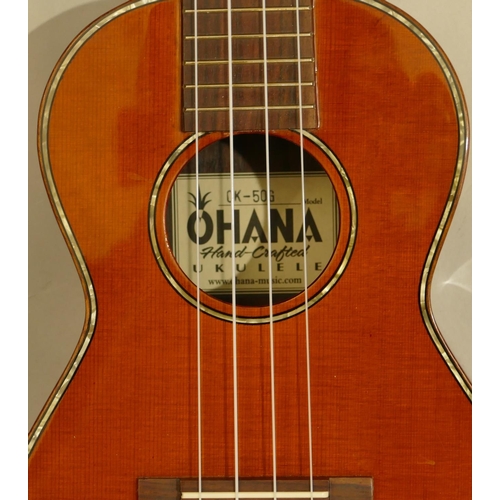 1006 - Ohana Concert ukulele labelled CK-506 in hard case