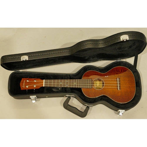 1007 - Eastman ukulele model EU3C serial number 16956769 in hard case.