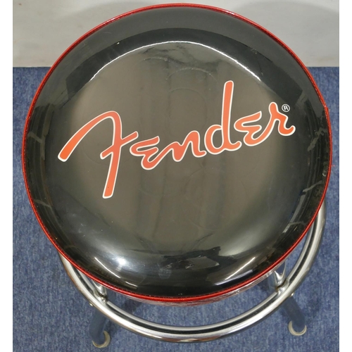 1065 - Fender Guitar swivel stool, seat diameter 36cm, height 58cm.