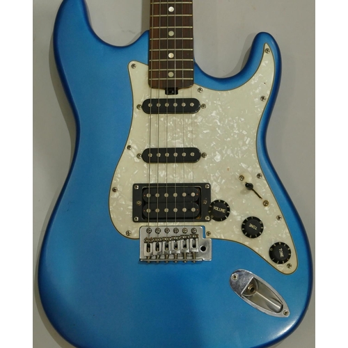 1066 - Blue PCGC 6-string electric guitar, overall height 99.5cm.