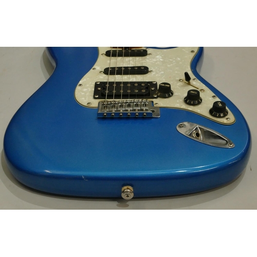 1066 - Blue PCGC 6-string electric guitar, overall height 99.5cm.