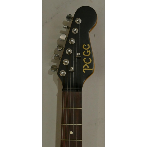 1066 - Blue PCGC 6-string electric guitar, overall height 99.5cm.