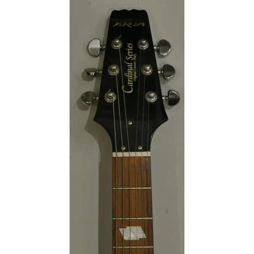 1067 - Cardinal Series Original Custom Body Aria 6-string electric guitar overall length 99cm.