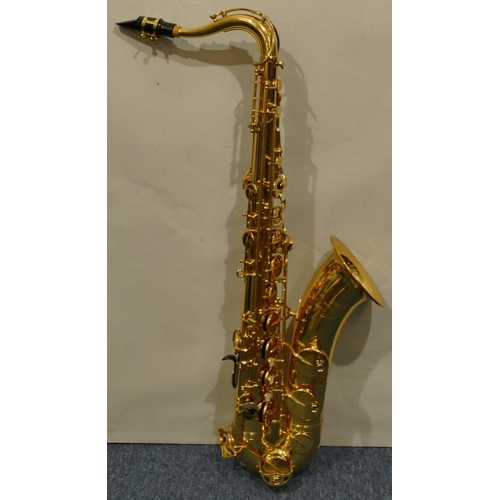 1000 - Yamaha tenor saxophone stamped YTS-32, serial number 065911, 2 additional mouth pieces stamped Morga... 