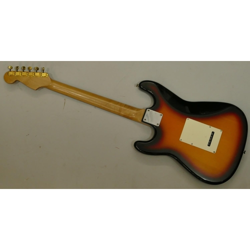 1076 - Squire Strat by Fender 6-string electric guitar, overall length 99cm.