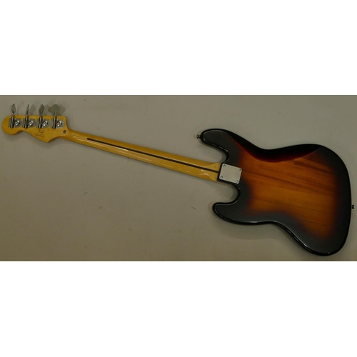 1077 - Squire by Fender jazz bass 4-string bass guitar numbered s/nICS17041427, overall length 118cm.