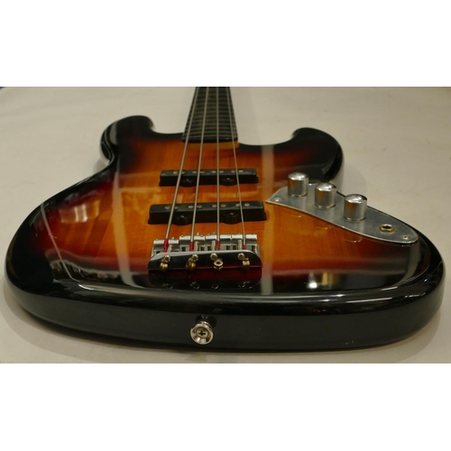 1077 - Squire by Fender jazz bass 4-string bass guitar numbered s/nICS17041427, overall length 118cm.