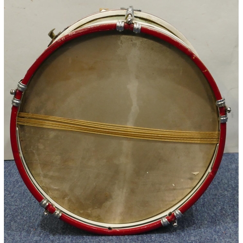 1093 - A Royal Marines marching drum decorated with Queen Elizabeth II coat of arms 