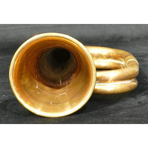 1095 - A brass and copper bugle, 30.5cm long