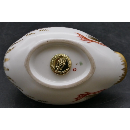 172 - A Royal Crown Derby Imari patterned figure of a duck, 12cm long