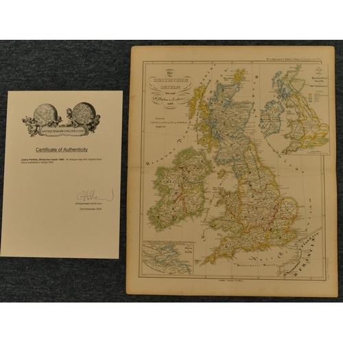 203 - B Justus Perthes 19th Century hand coloured map 